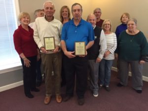 Plaques presented by the BFA Board to Rick Mazur (St. James resident and BCAR affiliated) for his individual efforts to raise money for the BCAR bicycles and Christmas gift